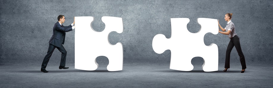 Mehrere Puzzleteile - Symbolbild "Organisationsplan"